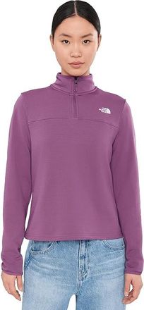 The North Face Cedar Trail Grid Fleece 1/4 Zip Jacket Womens Coat Chroma Purple : 2XL, Elastane/Polyester