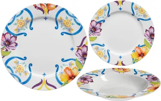 Mopita Mopita Maiolica Floreale Set 18 Piatti Fine Porcellana