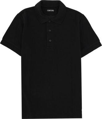 Tom Ford Short-Sleeve Lyocell-Cotton Blend Polo Shirt