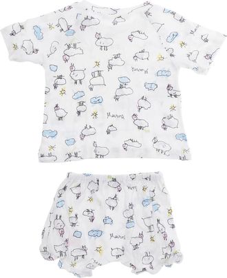 Marni Unisex Baby Romper And Shorts Set Bianca White Cotton Tracksuit Sets