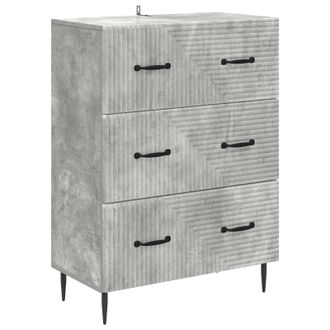 vidaXL Cajonera Gris Hormig&oacute;n 66 X 34,5 X 89,5 Cm Madera De Ingenier&iacute;a Vidaxl