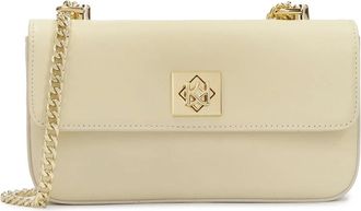 Kazar Tassen, Dames, Beige, ONE Size, Leer, Roomwit stijve ketting handtas