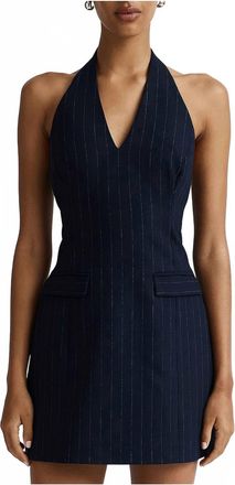 Anna Quan Pia Mini Dress In Chalk Stripe