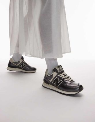 New Balance 574 - Sneakers nero metallico-Argento