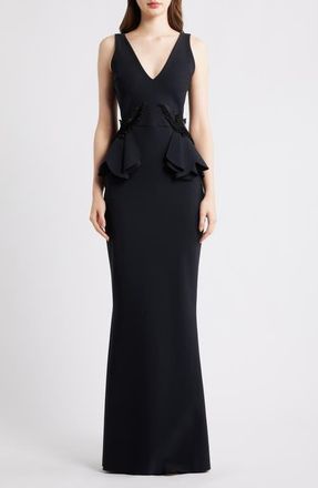 La Petite Robe Di Chiara Boni Nawa Sleeveless Mermaid Gown in Black at Nordstrom, Size 14 Us