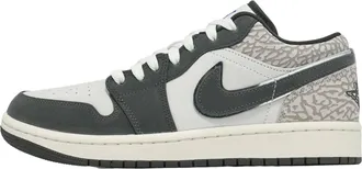 Air Jordan Mens Jordan 1 Low SE Sail Deep Pewter Elephent Print