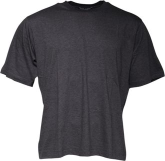 Dolce & Gabbana Mens Dark Gray Crew Neck Short Sleeves T-Shirt Cotton