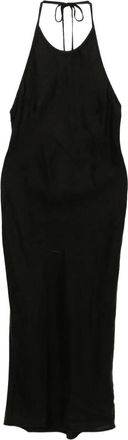 James Perse Abito in lino con scollatura posteriore - Nero