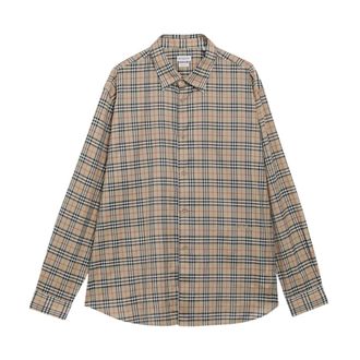 Burberry Radmar Check Shirt - Heren - Casual Overhemden - Beige - L - Katoen - Overhemden