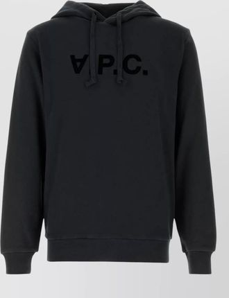 A.P.C. hooded knit sweater drawstring ribbed trims