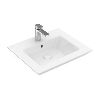 Villeroy & Boch Legato, Encimeras, 600 X 500 Mm, Rectangular, Para Grifer&iacute;a De 3 Orificios, Orificio Central Perforado, Con Rebosadero, Cer&aacute;mica Sanitaria