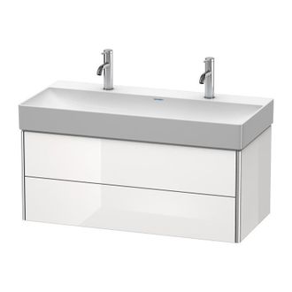 Duravit Duravit Xsquare Mueble De Pared 98,4 46,0 Cm, 2 Cajones, Para Lavabo Durasquare 235310, Color (frente/cuerpo): Laca De Alto Brillo Stone Blue - Xs4163