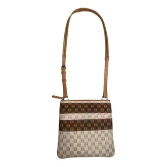 Loewe Pre-owned Katoenen Crossbodytas - Dames - Pre-owned - Beige - Maat: ONE Size Katoen