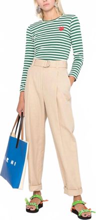 Msgm Contemporary Belted Trousers In Beige