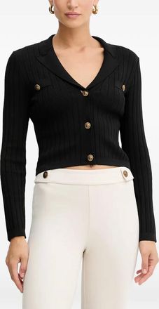 Guess Co Felicity ribbed button cardigan - women - Viscose/Polyamide/Elastane - S - Black