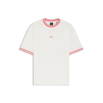 BOSS Relaxed-fit T-shirt in cotton with striped trims