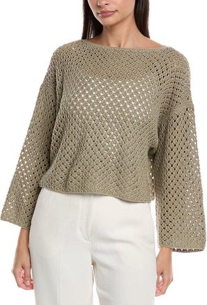 Lafayette 148 New York Open Stitch Linen-Blend Sweater