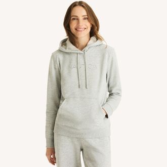 Nautica Womens Fleece Logo Hoodie