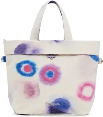 Desigual Print Canvas Shopper in Lilac at Nordstrom