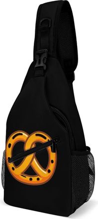 Generic Pretzel Mens Shoulder Bags Sling Crossbody Backpack Travel Hiking Chest Bag with Small Side 38x20cm