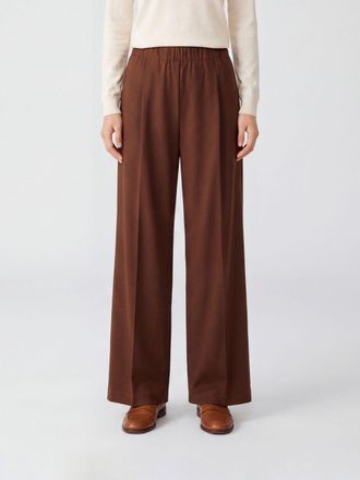 Semicouture Pantaloni palazzo in misto lana a vita alta