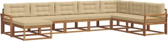 vidaXL Conjunto De Sof&aacute;s De Exterior 8 Uds. Natural Y Beige Vidaxl