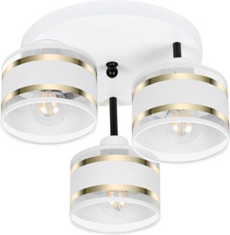 OEM L&aacute;mpara De Techo Blanca Con Pantallas, Metal Industrial, 3xe27, Iluminaci&oacute;n Led Moderna Para Sal&oacute;n, Cocina, Dormitorio, Habitaci&oacute;n Infantil, Loft