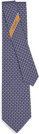 Ferragamo Blue Geometric Pattern Tie