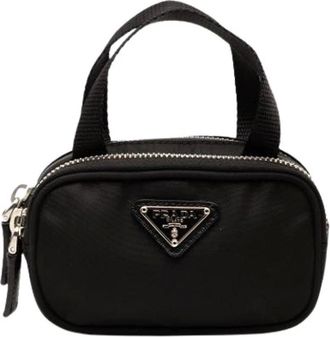 Prada Pre-owned Mini Bags, female, Black, Size: ONE SIZE Pre-owned Nylon Mini Bag