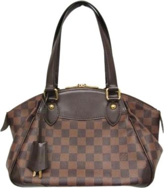 Louis Vuitton Pre-owned Canvas Handtas - Dames - Vintage Handtas - Bruin - ONE Size - Vintage