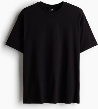 H&M T-Shirt in Loose Fit - Schwarz