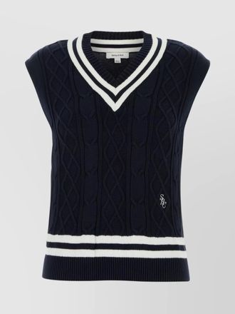 Sporty & Rich knit cable sleeveless v-neck jacket