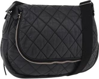 Chanel Pre-owned Vintage Canvas Shoulder Bag - Dames - Vintage Schoudertas - Zwart - ONE Size - Leer - Vintage