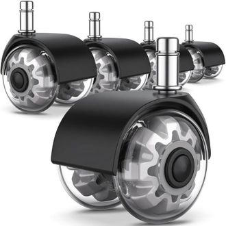 OEM Ruedas Para Sillas De Oficina - 5 Unidades, 11 X 22 Mm De Di&aacute;metro, Rotaci&oacute;n Silenciosa De 360&deg; Y Rodadura Suave