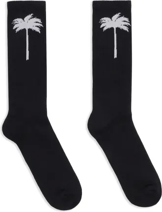 Palm Angels Intarsia sokken - Zwart