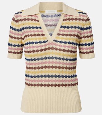 Zimmermann Awaken cotton-blend polo sweater