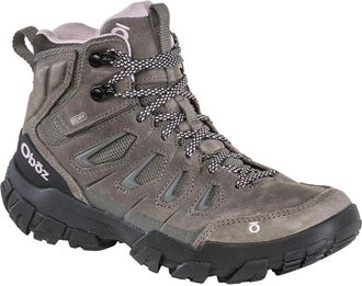 Oboz Footwear Womens Oboz Sawtooth X Mid 24002 Gray Nubuck Waterproof Hiking Boots RHS7210