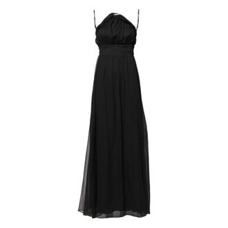 Guess Tulle Parel Mouwloze Lange Avondjurk - Dames - Avondkleed - Zwart - XS - Tule - Kleedjes