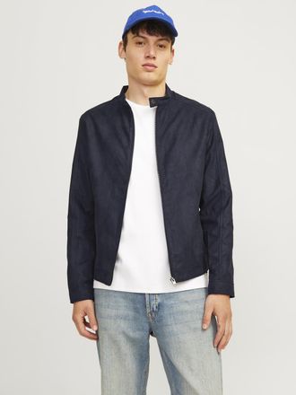 Jack & Jones Lederimitatjacke »JJEDYLAN CLEAN JACKET NOOS« ohne Kapuze mit Bandkargen