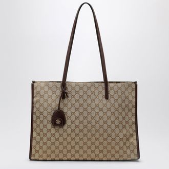 Gucci Large London shopping bag in beige sand GG fabric