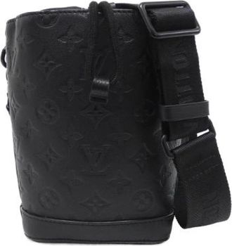 Louis Vuitton Pre-owned Monogram Shadow Noe Sling Calf Shoulder Bag - Dames - Vintage Tas - Zwart - ONE Size - Leer - Vintage