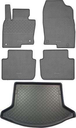 OEM Mazda Cx-5 Kf Suv (5 Puertas) Desde 07.2017 Set - Alfombrillas De Goma Para Coche + Alfombrilla Para Maletero