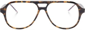Thom Browne Occhiali con montatura stile pilota - Marrone