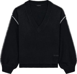 Guess V-hals Trui - Dames - V-hals truien - Zwart - L - Wol - Truien & Vesten