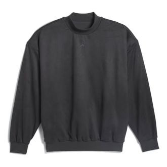 adidas Basketball Sueded Crew Sweatshirt Asia Sizing Carbon IN7696