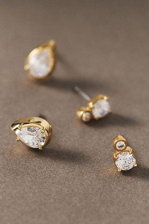 Anthropologie NADRI Nancy Double Post Earrings, Set of 2