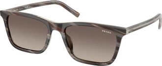 Prada Rechthoekige Zonnebril - Heren - Accessoires - Bruin - Maat: 55 MM