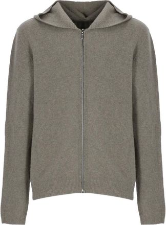 Rick Owens Truien & Vesten, Heren, Grijs, S, Kasjmier, Full-Zip Hoodie