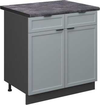 Vicco Mueble Bajo De Cocina Fame-line, Azul Claro-gris, 80 Cm, Et Antracita