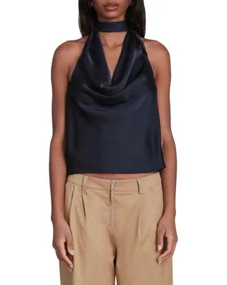 Avec Les Filles Long Tie Halter Top